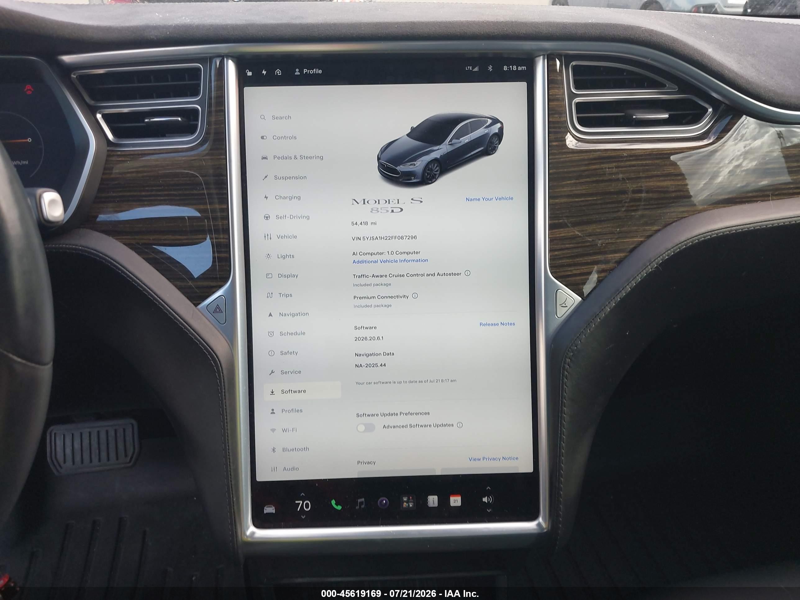 2015 Tesla Model S 70d/85d/p85d Gray vin: 5YJSA1H22FF087296