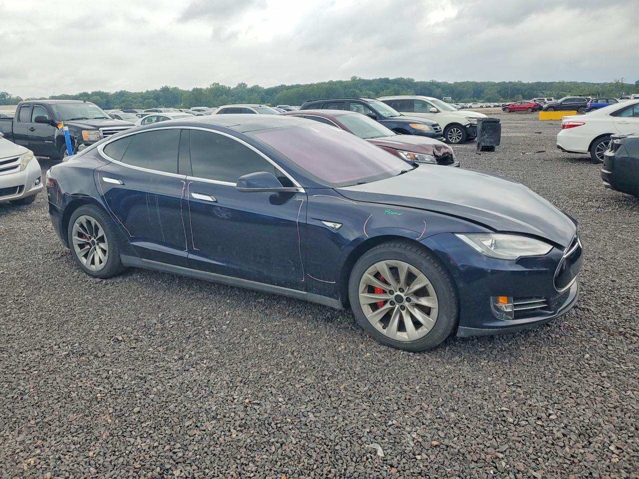 2015 Tesla Model S 85d Blue vin: 5YJSA1H22FFP69711