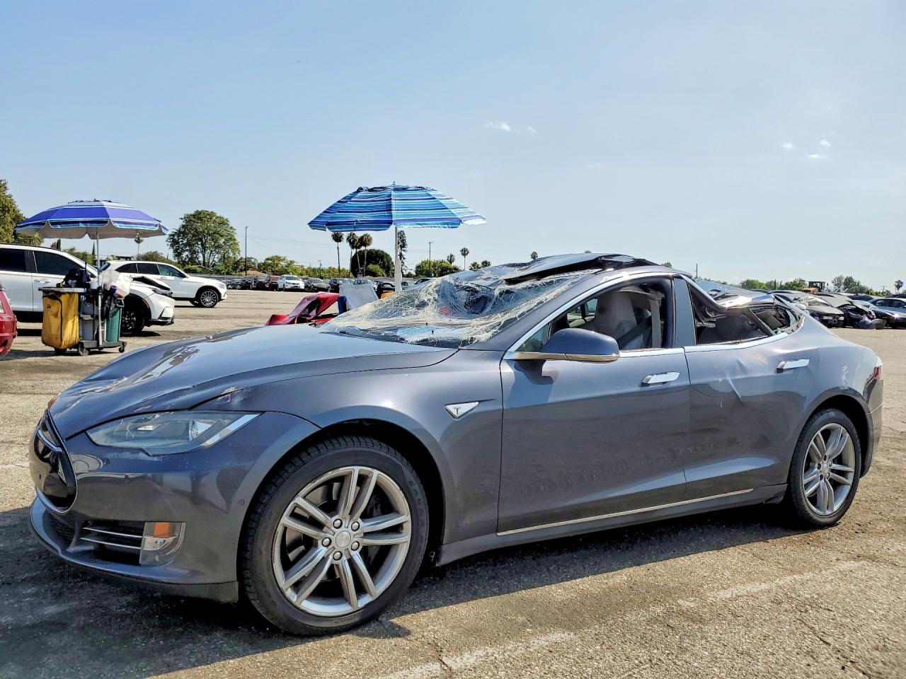 2015 Tesla Model S 85d Charcoal vin: 5YJSA1H24FF081774