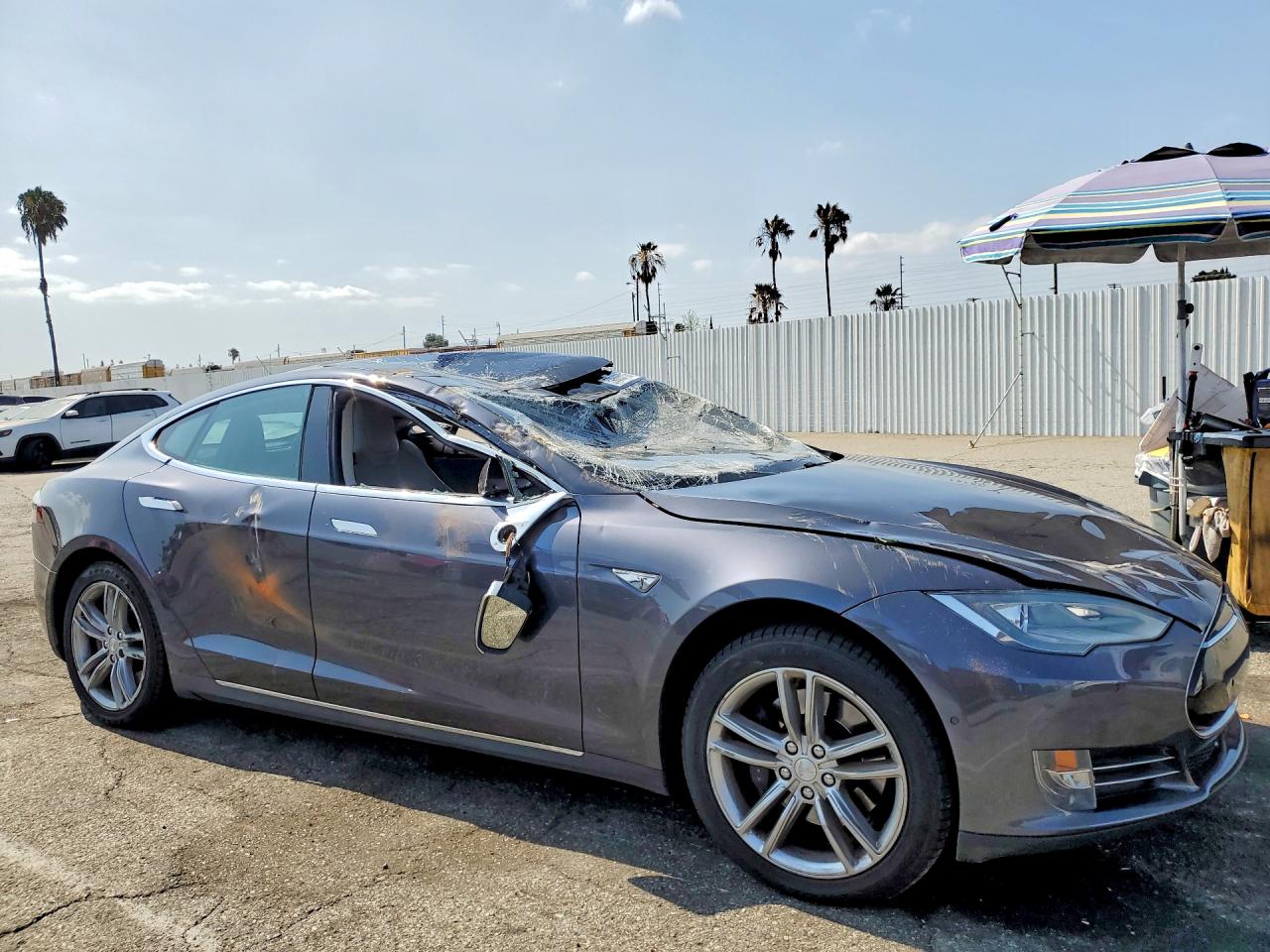 2015 Tesla Model S 85d Charcoal vin: 5YJSA1H24FF081774