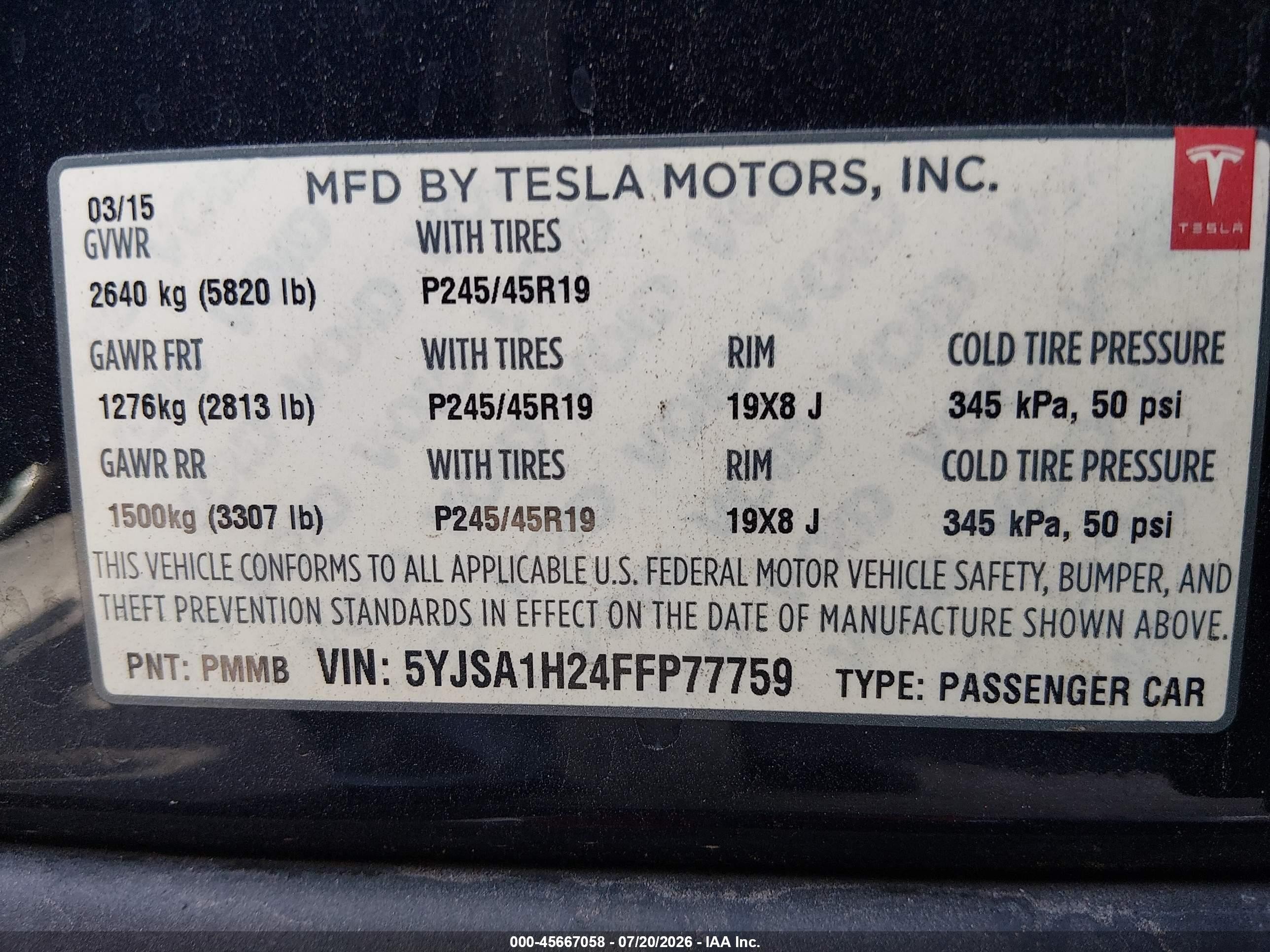 2015 Tesla Model S   Blue vin: 5YJSA1H24FFP77759