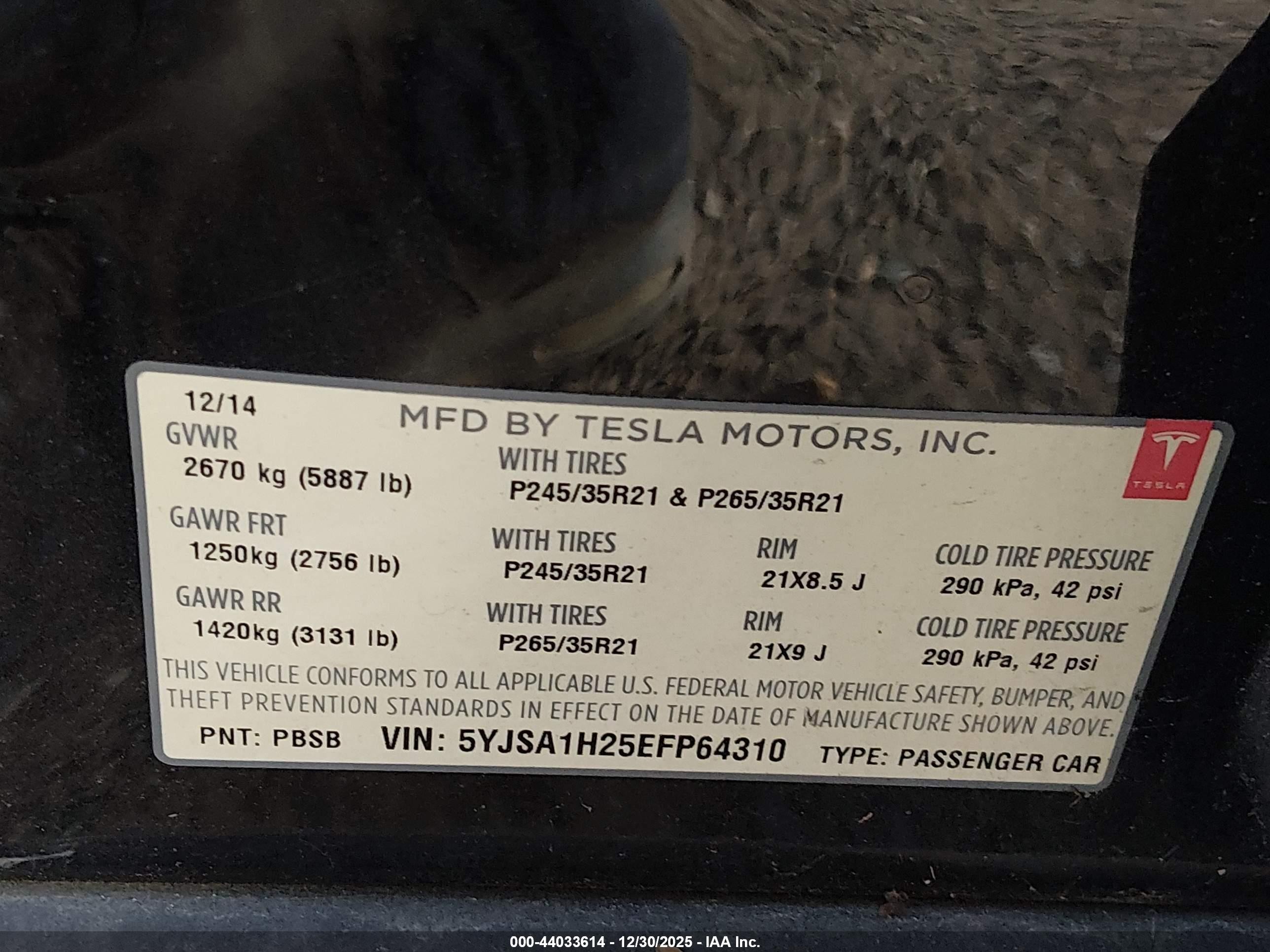 2014 Tesla Model S P85d Black vin: 5YJSA1H25EFP64310
