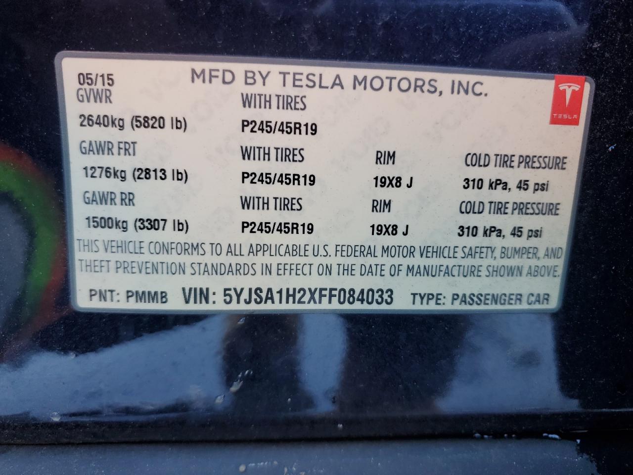 2015 Tesla Model S 85d Blue vin: 5YJSA1H2XFF084033