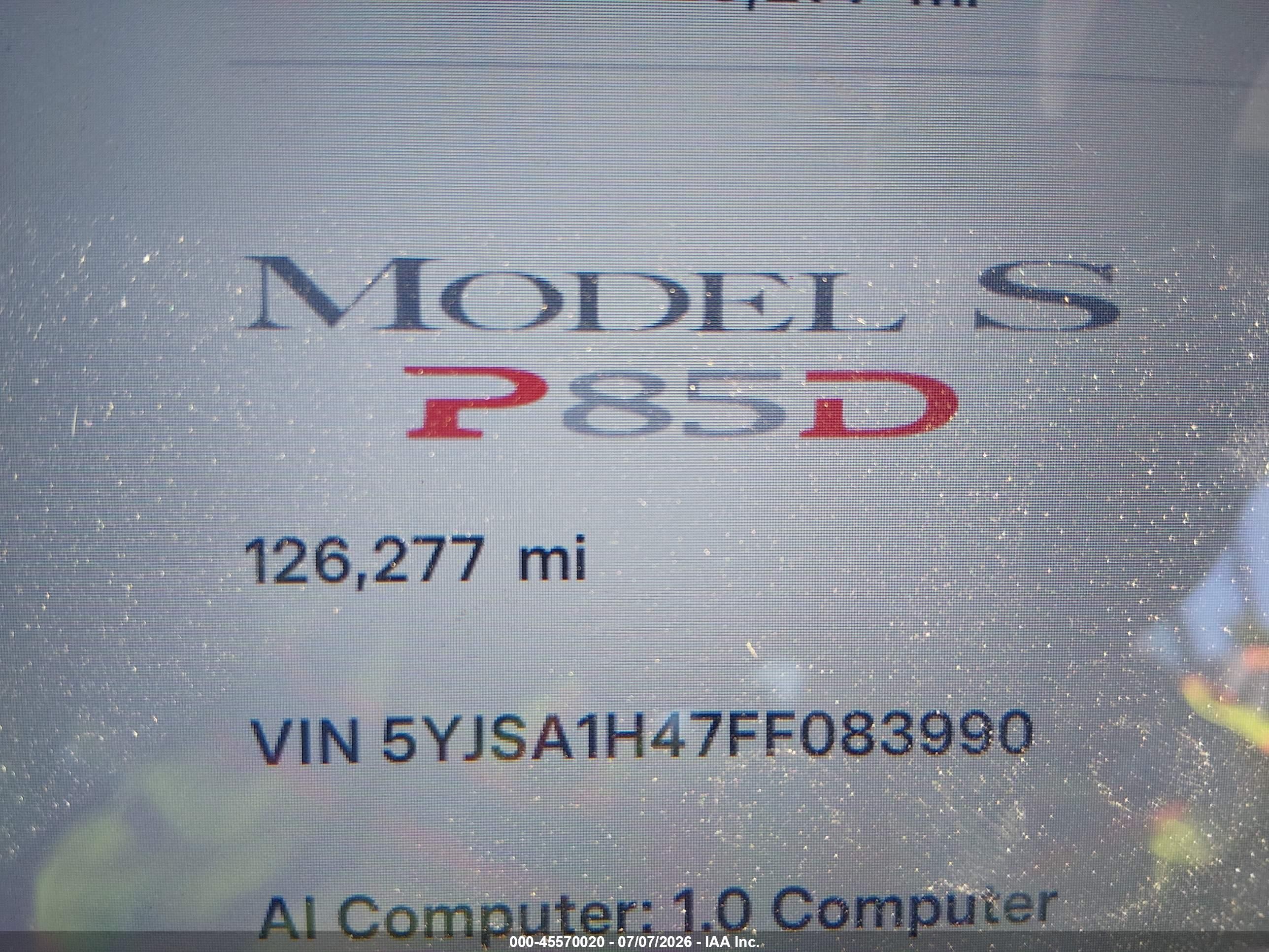 2015 Tesla Model S 85d/p85d Black vin: 5YJSA1H47FF083990