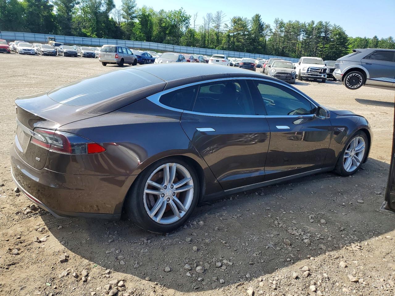 2014 Tesla Model S Brown vin: 5YJSA1S12EFP52440