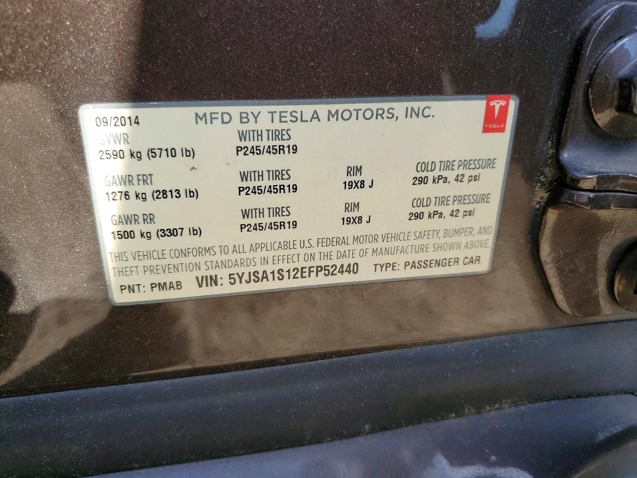 2014 Tesla Model S Brown vin: 5YJSA1S12EFP52440