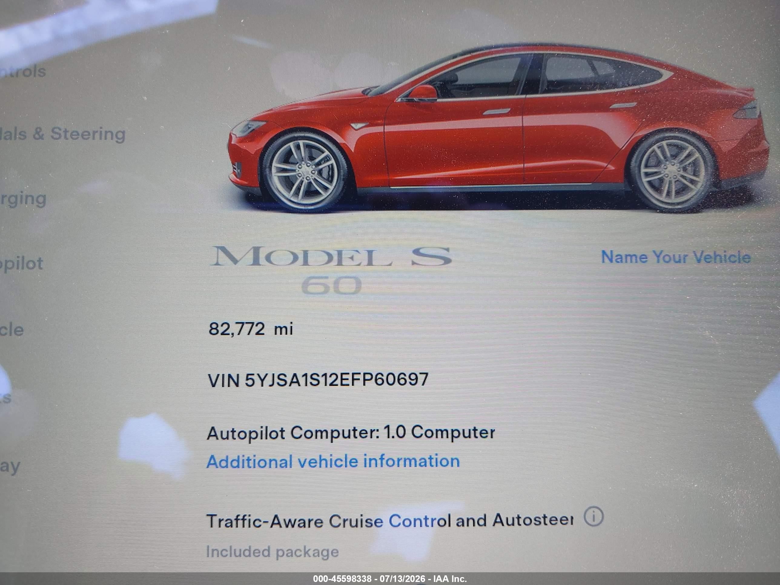 2014 Tesla Model S   Red vin: 5YJSA1S12EFP60697