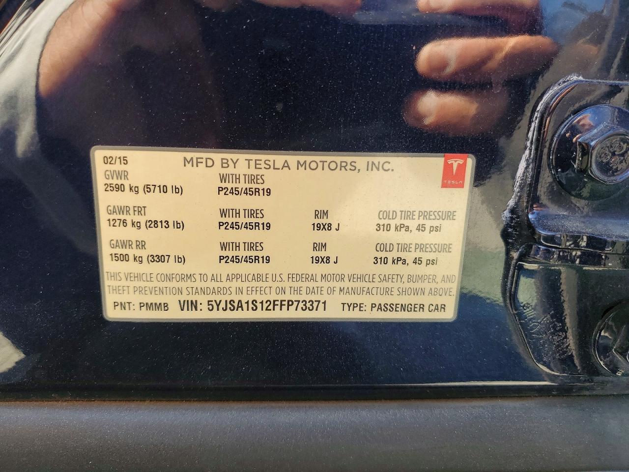 2015 Tesla Model S 60 Blue vin: 5YJSA1S12FFP73371