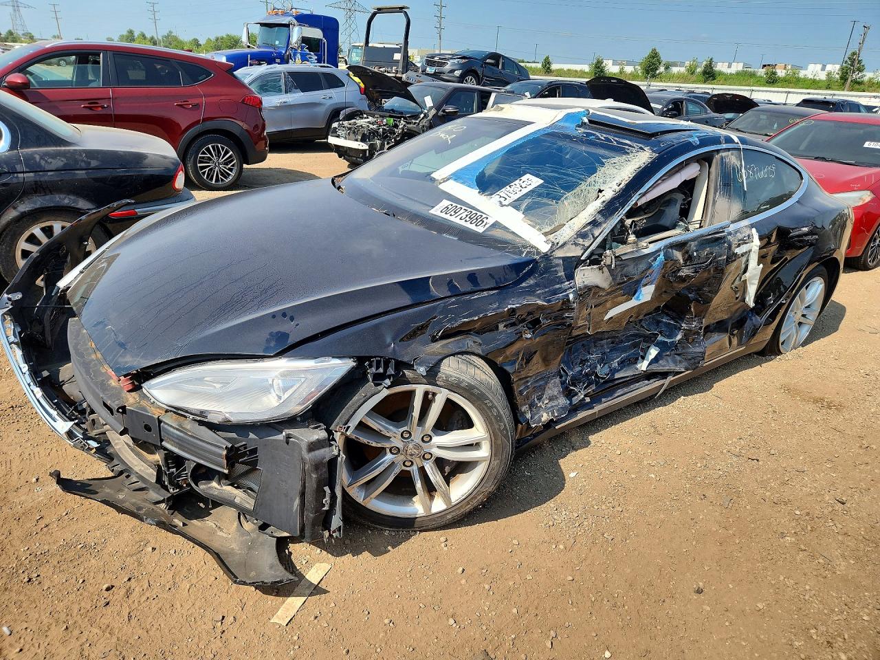 2015 Tesla Model S 70d Black vin: 5YJSA1S23FF088028