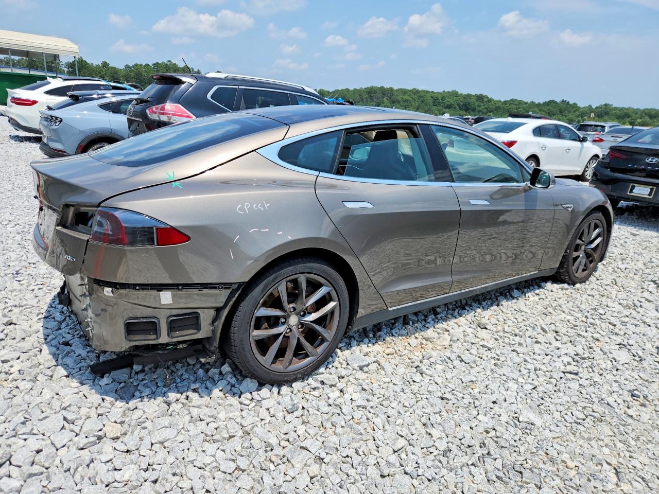 2015 Tesla Model S 70d Tan vin: 5YJSA1S27FF091854