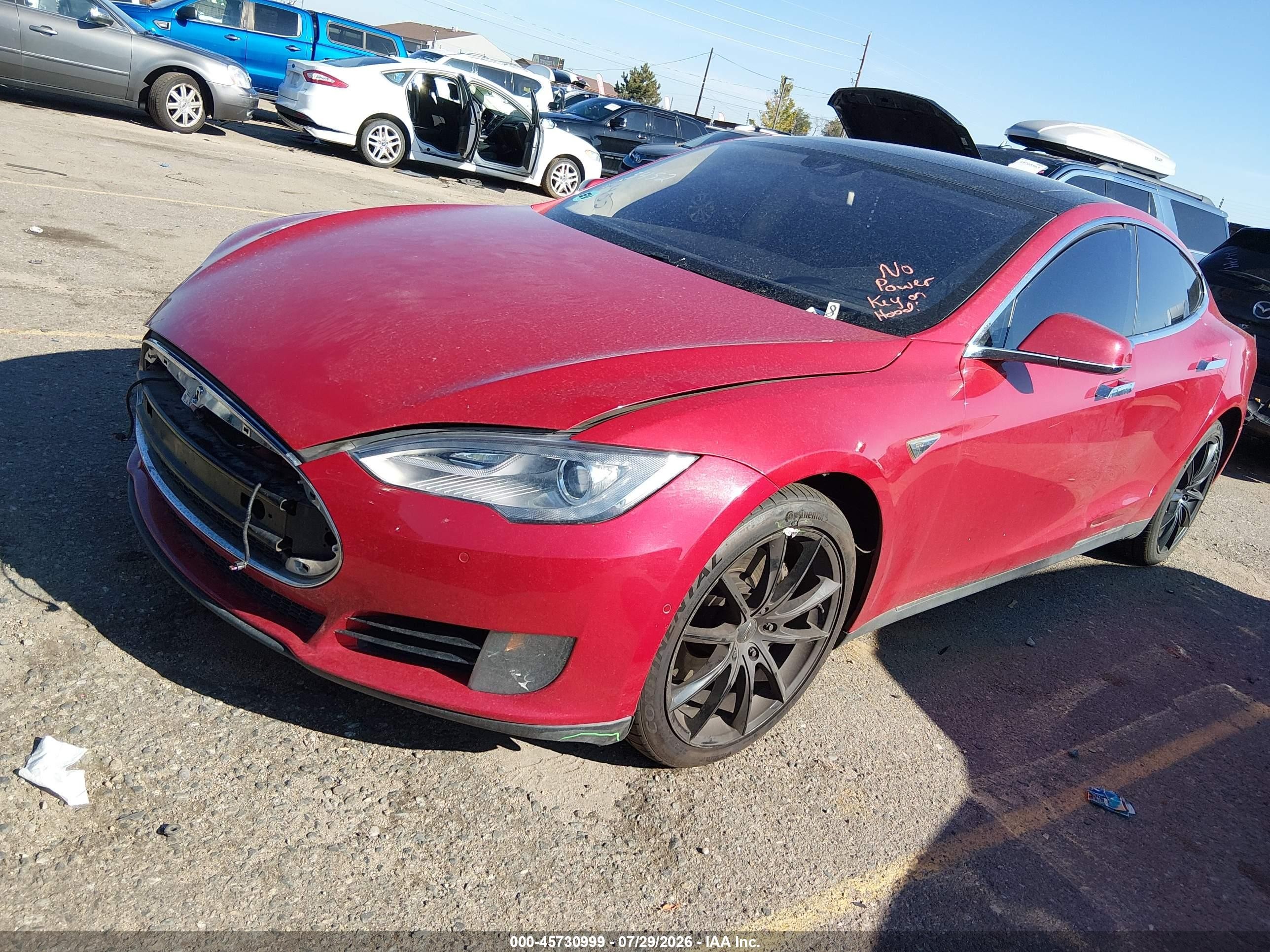 2015 Tesla Model S 70d/85d/p85d Red vin: 5YJSA1S27FF095838