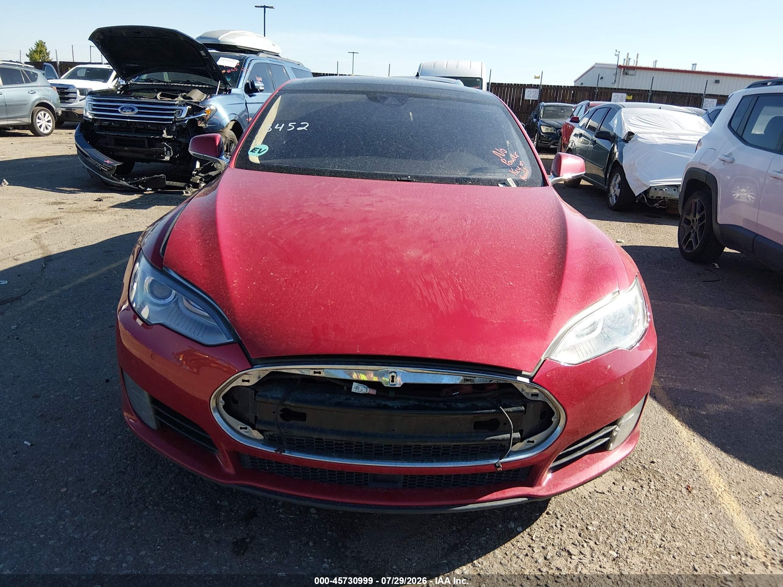 2015 Tesla Model S 70d/85d/p85d Red vin: 5YJSA1S27FF095838