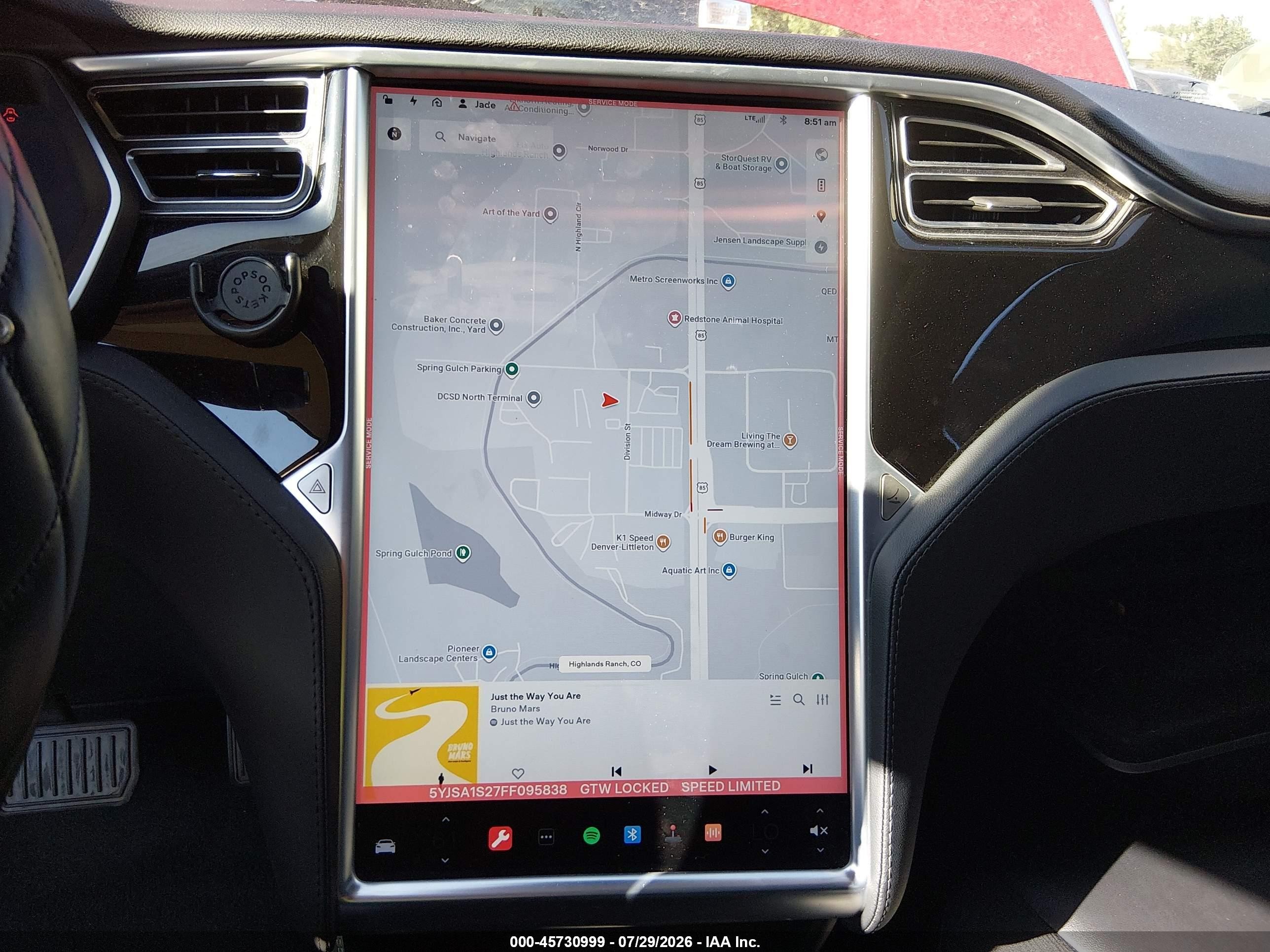 2015 Tesla Model S 70d/85d/p85d Red vin: 5YJSA1S27FF095838