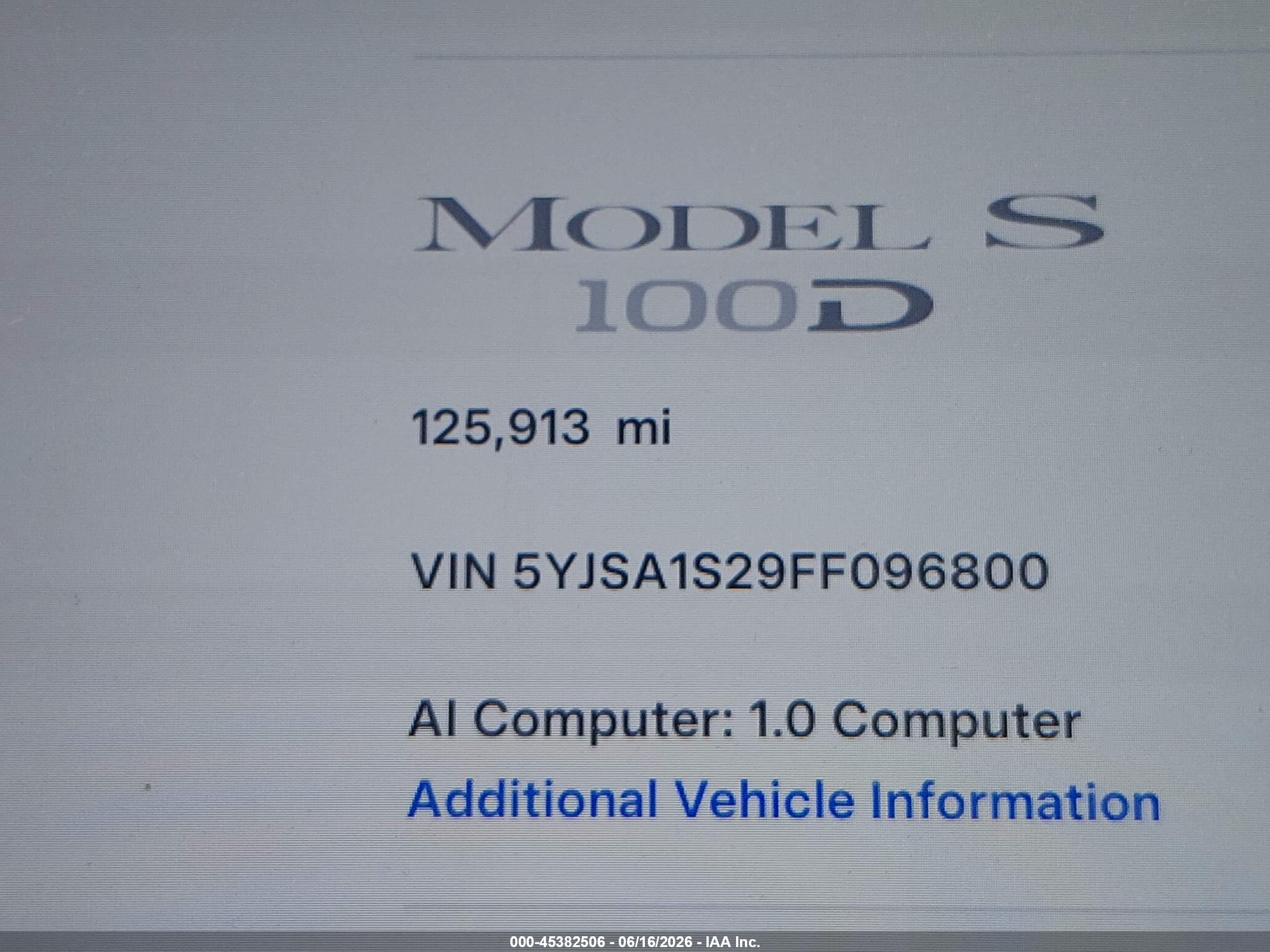 2015 Tesla Model S 70d/85d/p85d Blue vin: 5YJSA1S29FF096800