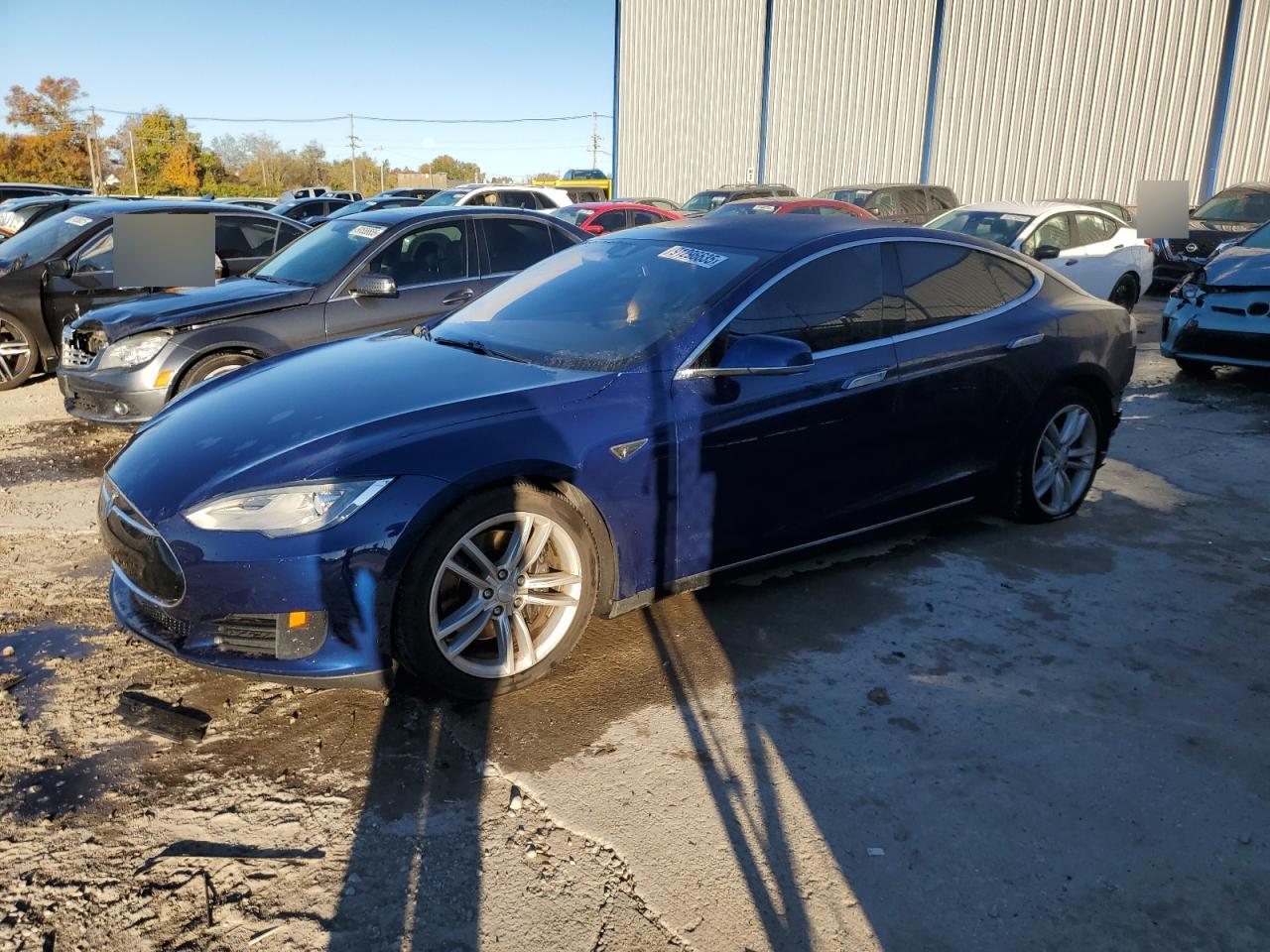 2015 Tesla Model S 90d Blue vin: 5YJSA1V27FF099092