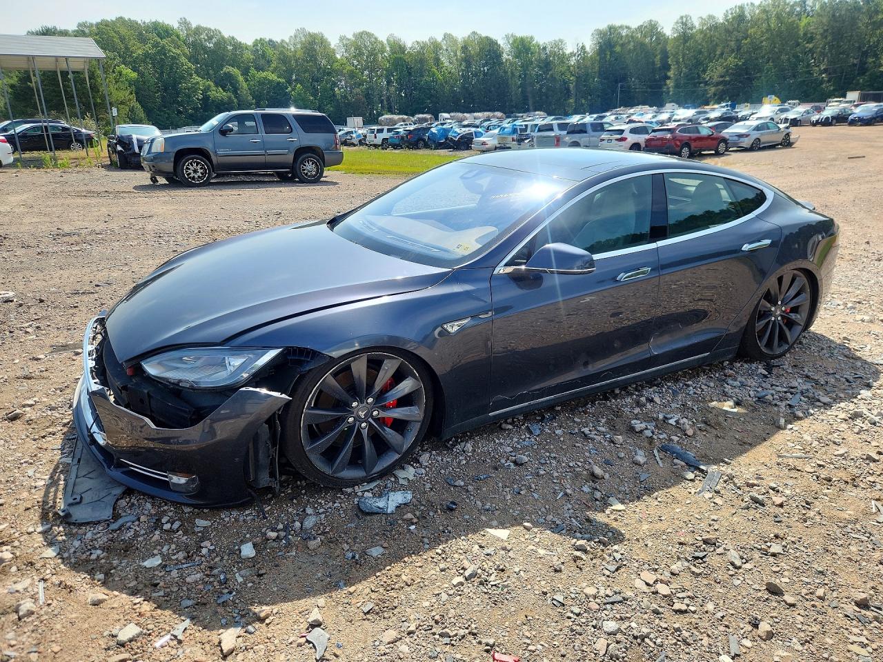 2015 Tesla Model S 85d Gray vin: 5YJSA4H27FFP78325