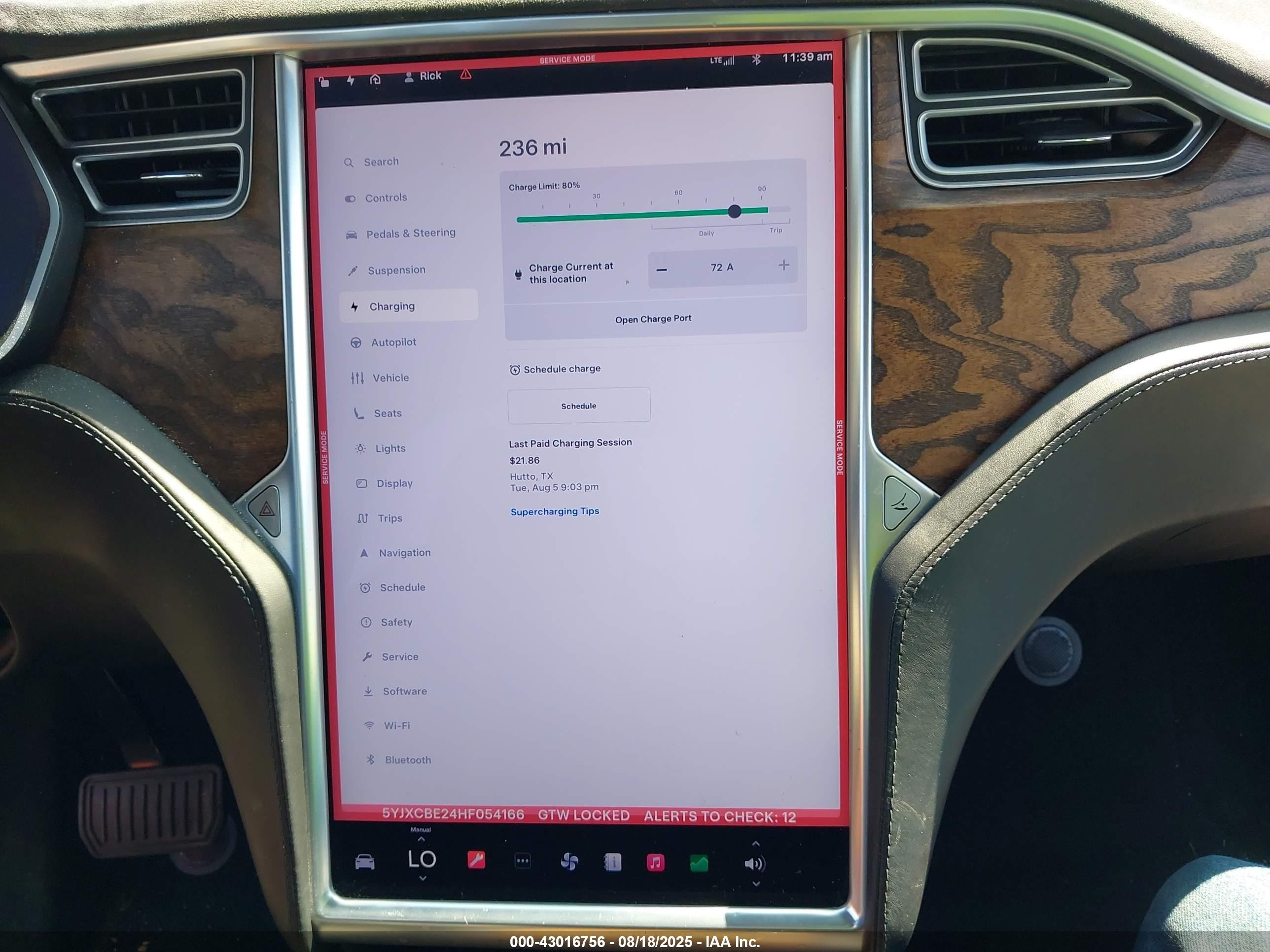 2017 Tesla Model X 100d/75d/90d Red vin: 5YJXCBE24HF054166