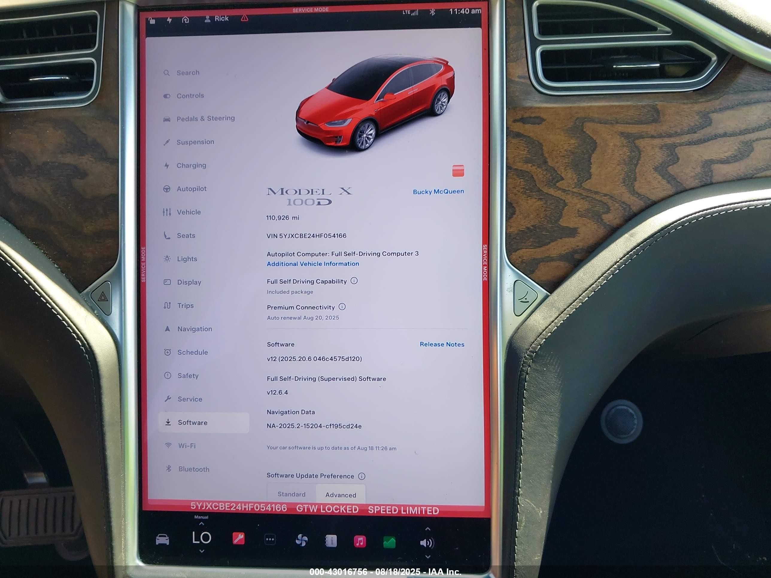 2017 Tesla Model X 100d/75d/90d Red vin: 5YJXCBE24HF054166