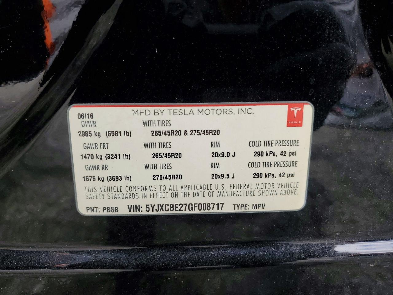 2016 Tesla Model X Black vin: 5YJXCBE27GF008717