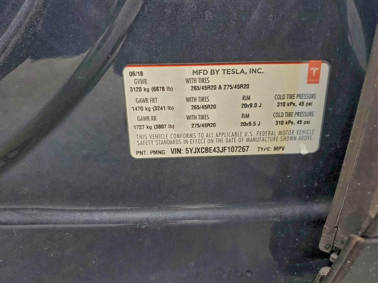 2018 Tesla Model X Gray vin: 5YJXCBE43JF107267