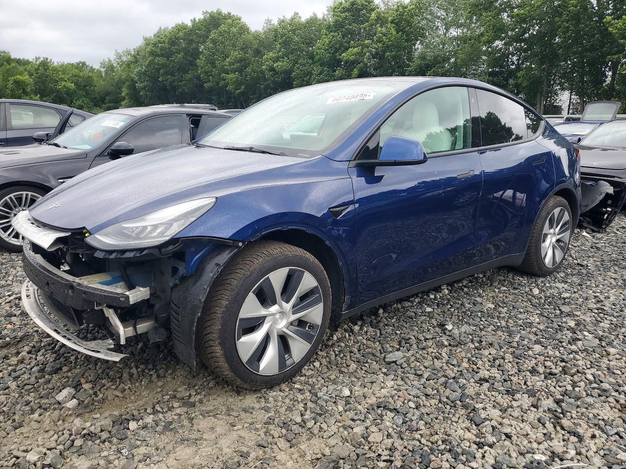 2021 Tesla Model Y Blue vin: 5YJYGAEE0MF179642