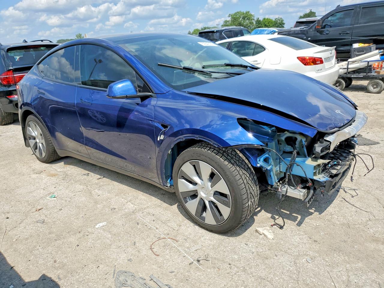 2021 Tesla Model Y Blue vin: 5YJYGAEE9MF284454