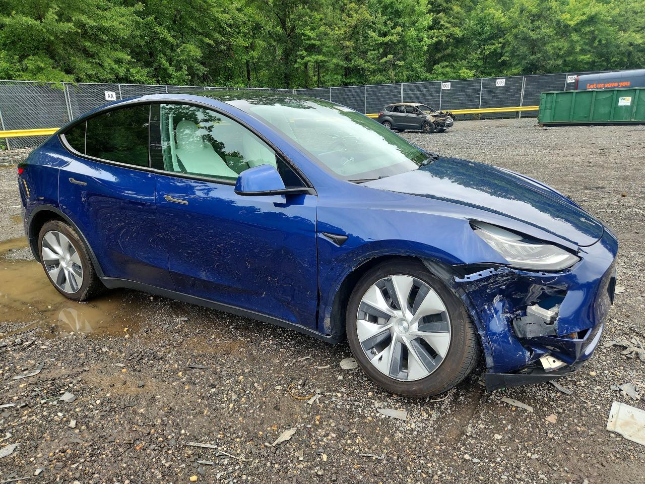 2021 Tesla Model Y Blue vin: 5YJYGDEE3MF303680