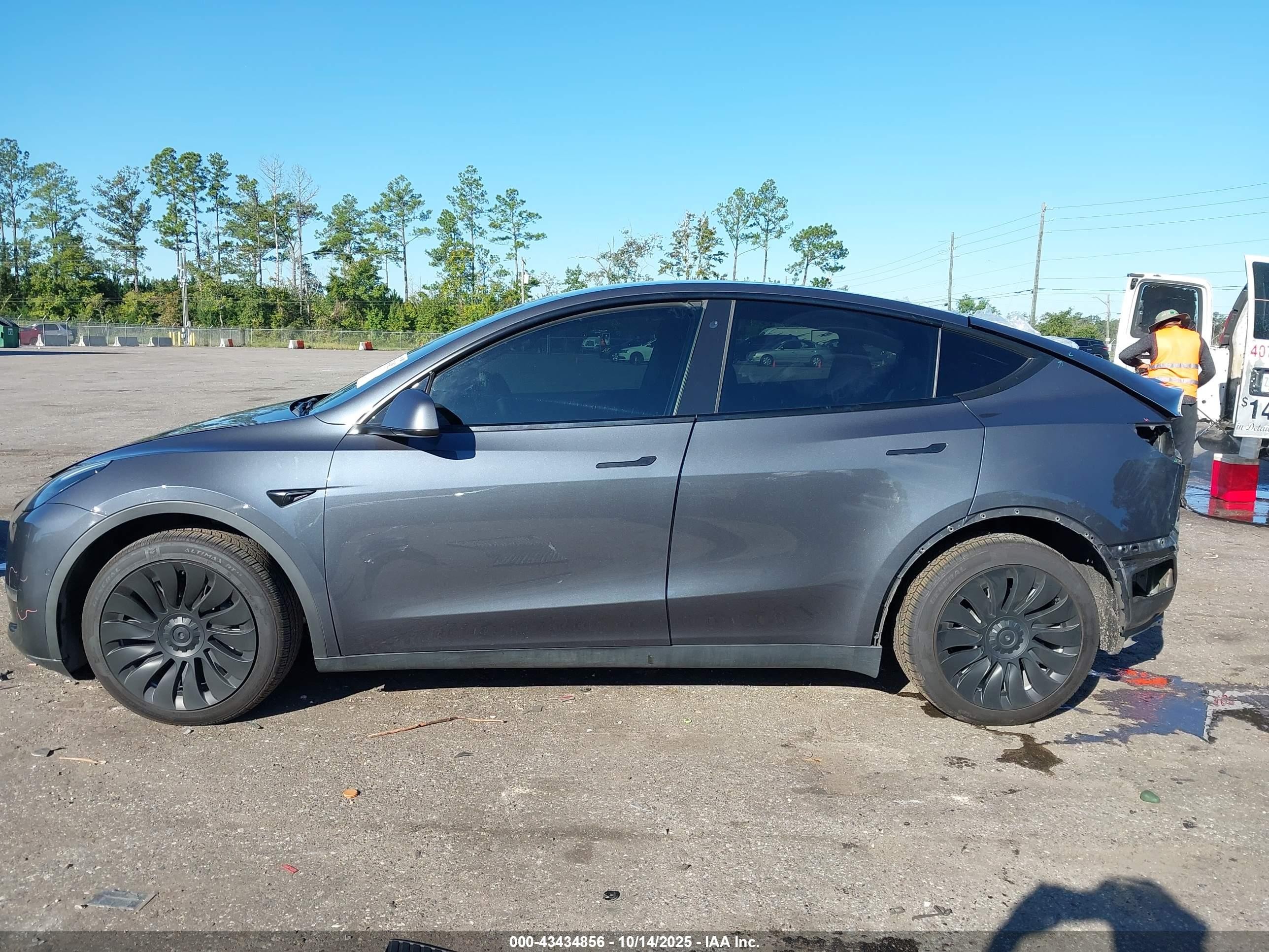 2020 Tesla Model Y Long Range Dual Motor All-wheel Drive Gray vin: 5YJYGDEE6LF041751