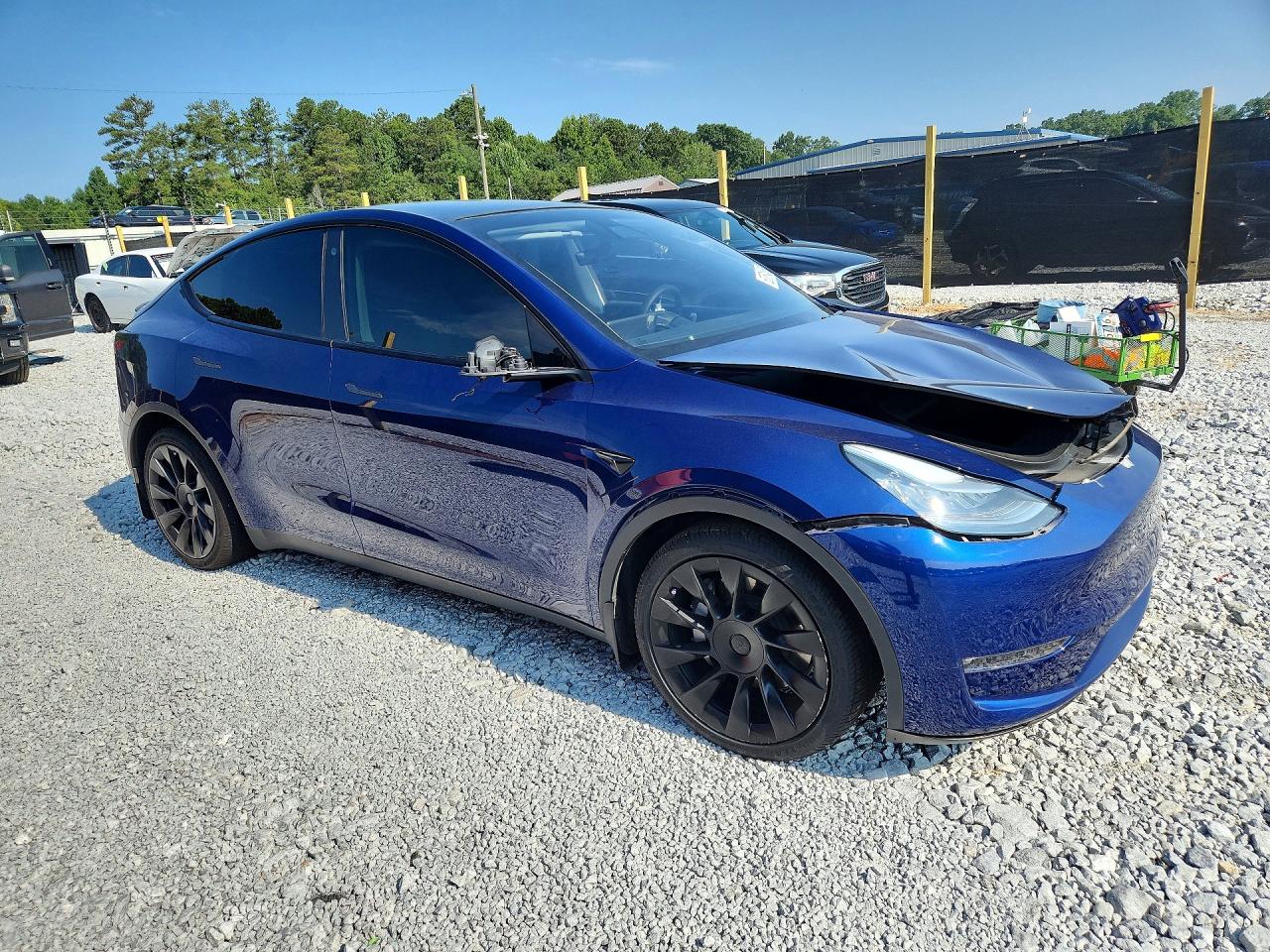 2021 Tesla Model Y Blue vin: 5YJYGDEE6MF141236