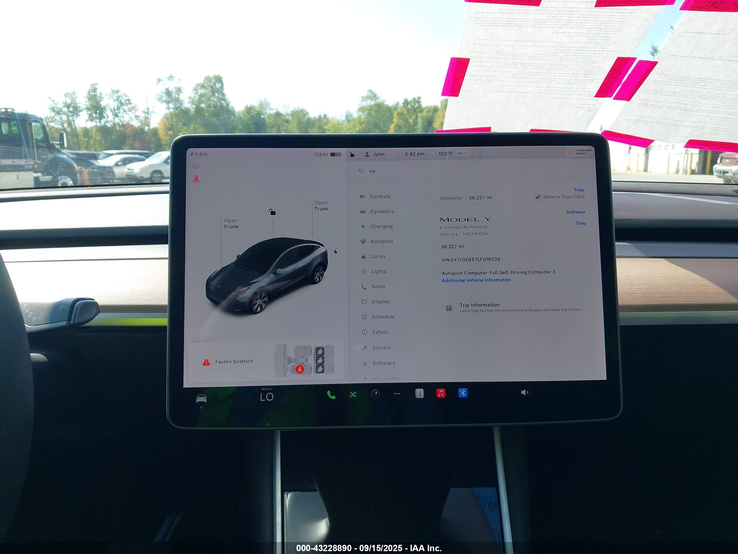 2020 Tesla Model Y Long Range Dual Motor All-wheel Drive Gray vin: 5YJYGDEE7LF016339