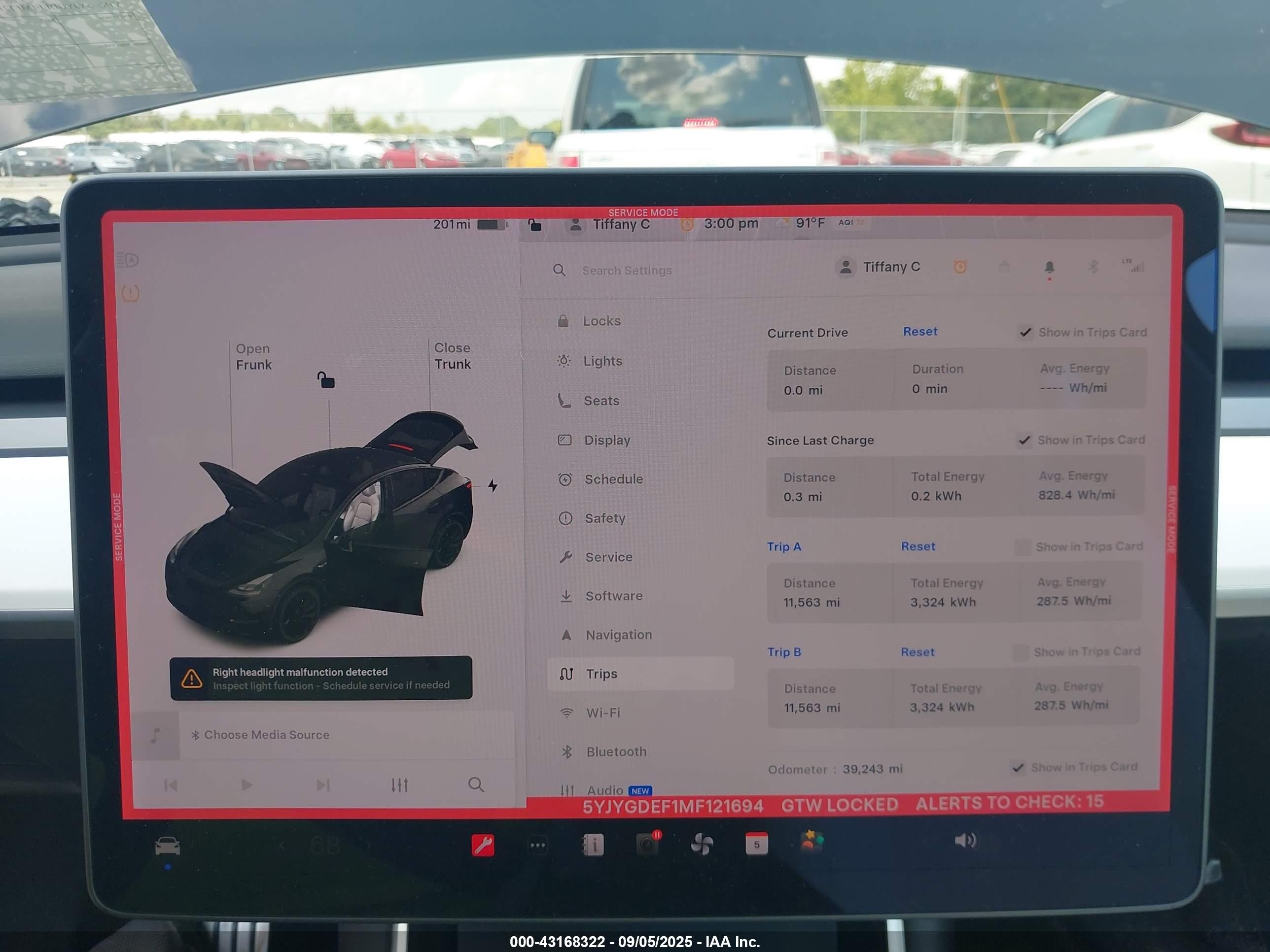 2021 Tesla Model Y Performance Dual Motor All-wheel Drive Black vin: 5YJYGDEF1MF121694