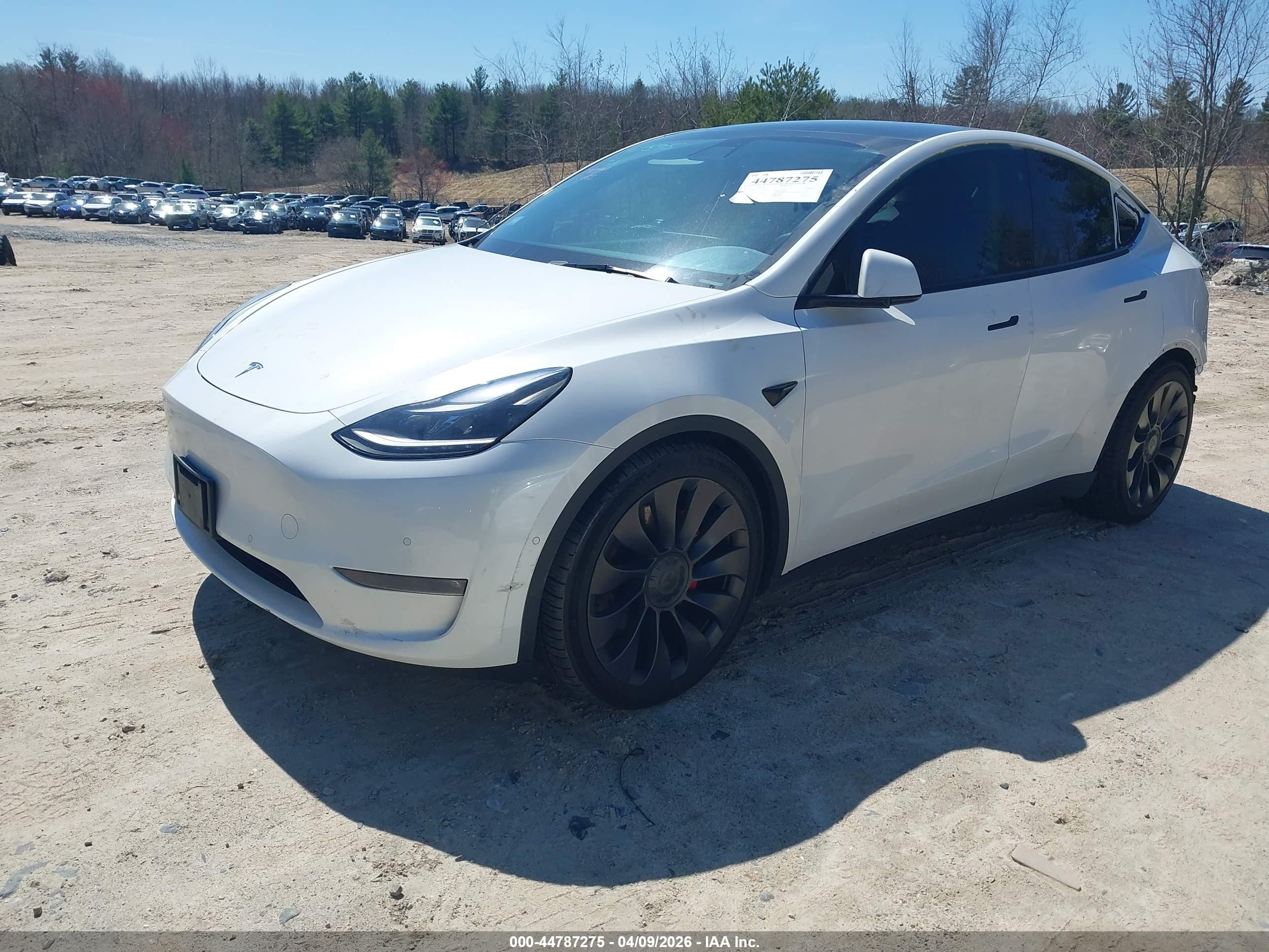2021 Tesla Model Y Performance Dual Motor All-wheel Drive White vin: 5YJYGDEF3MF249595