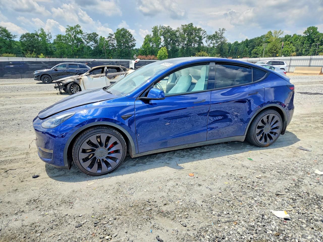 2021 Tesla Model Y Синий vin: 5YJYGDEF9MF264604