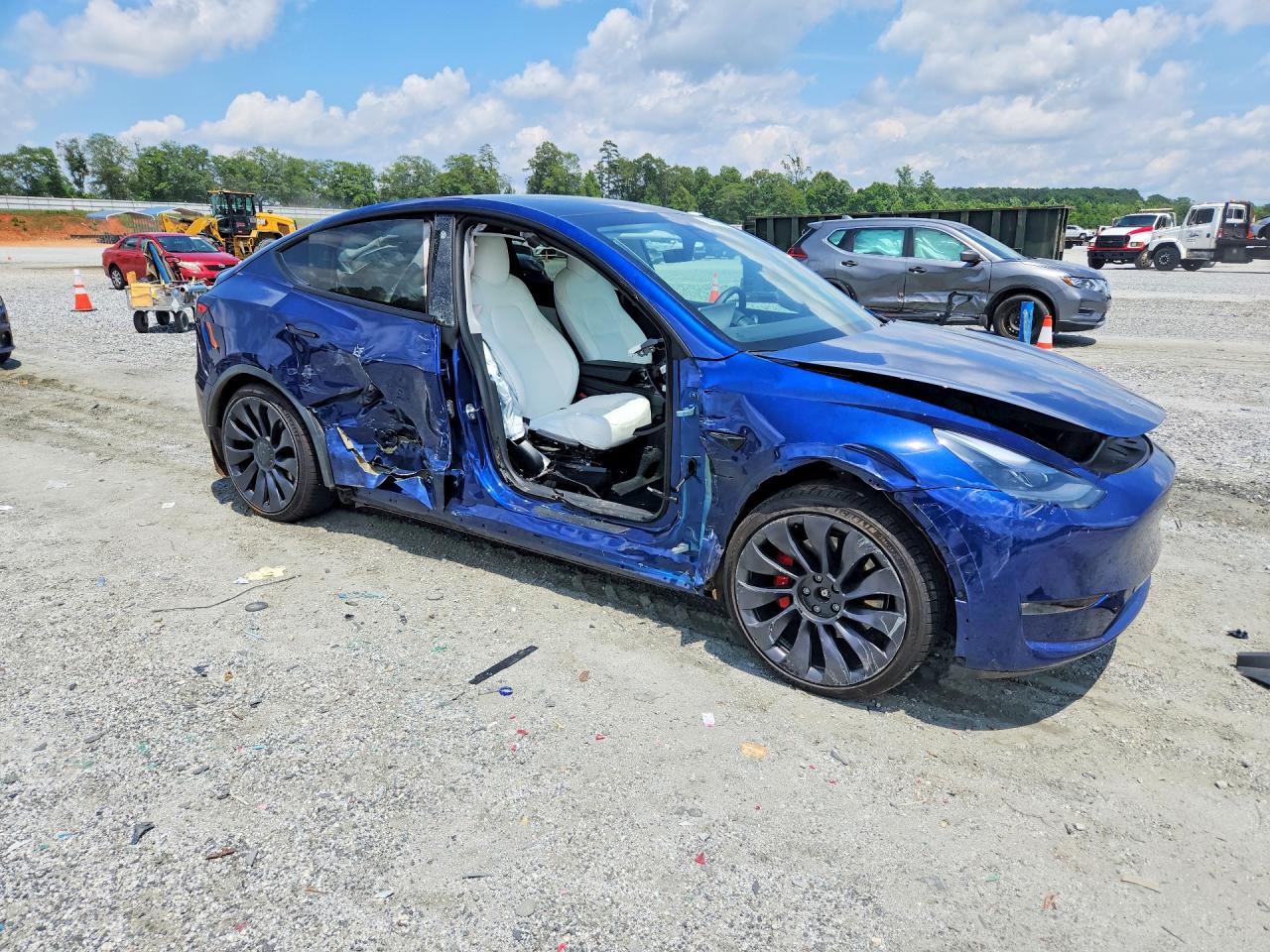 2021 Tesla Model Y Blue vin: 5YJYGDEF9MF264604