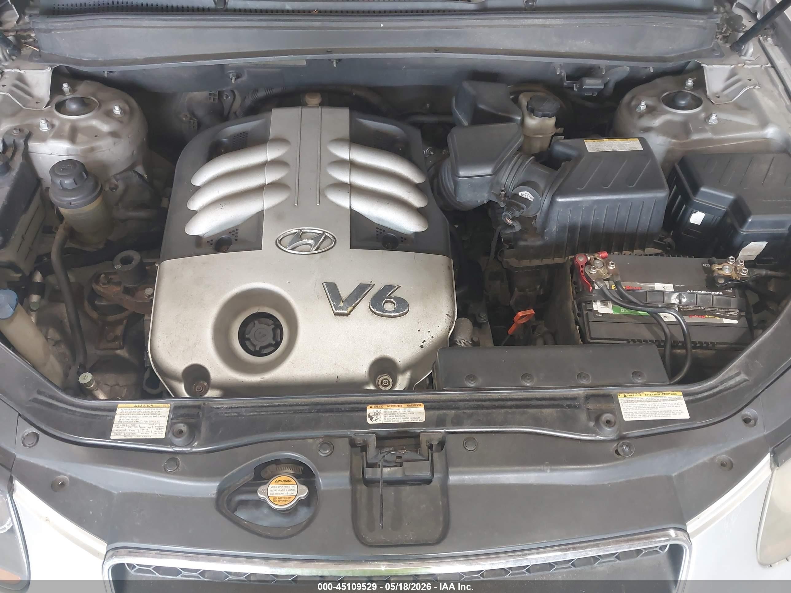 2007 Hyundai Santa Fe Se/limited Silver vin: 5nmsh73e97h062279