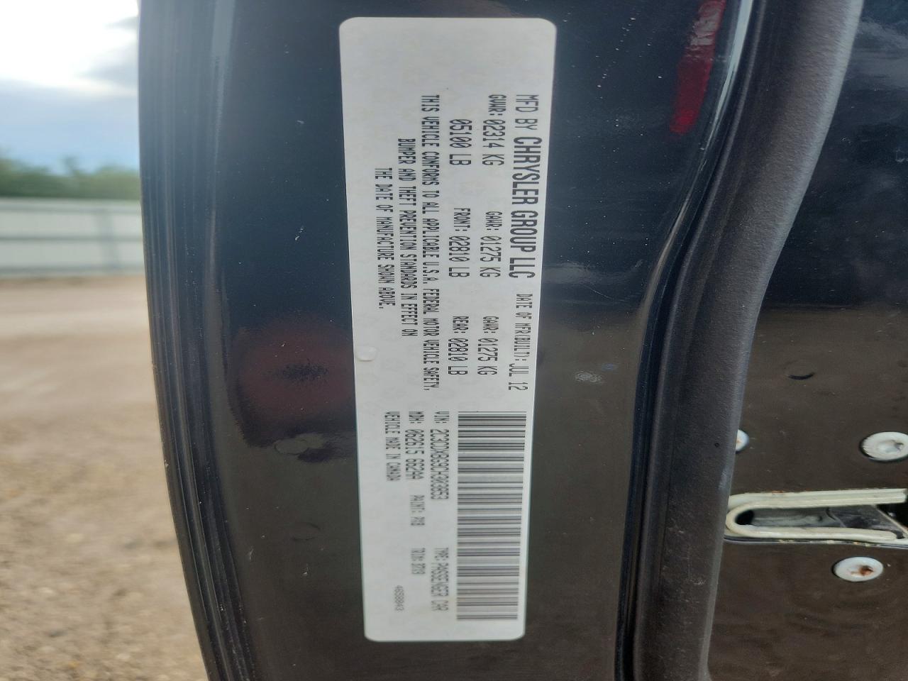 2012 Dodge Charger Se Black vin: 2C3CDXBG9CH303853