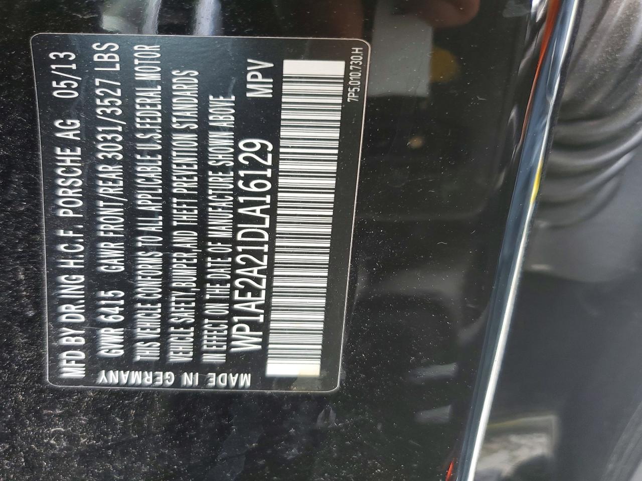 2013 Porsche Cayenne S Hybrid Black vin: WP1AE2A21DLA16129
