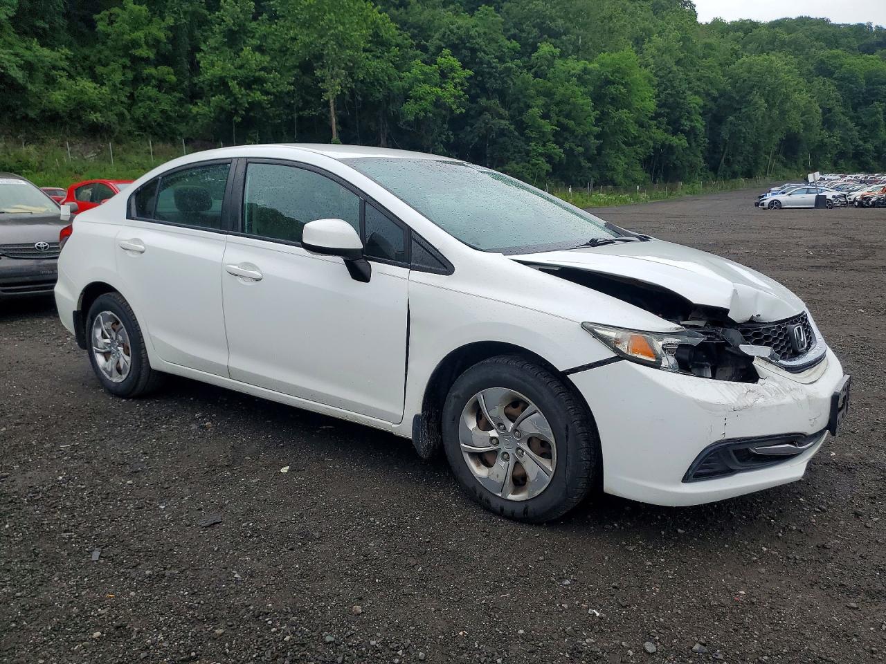 2013 Honda Civic Lx White vin: 2HGFB2F57DH300804