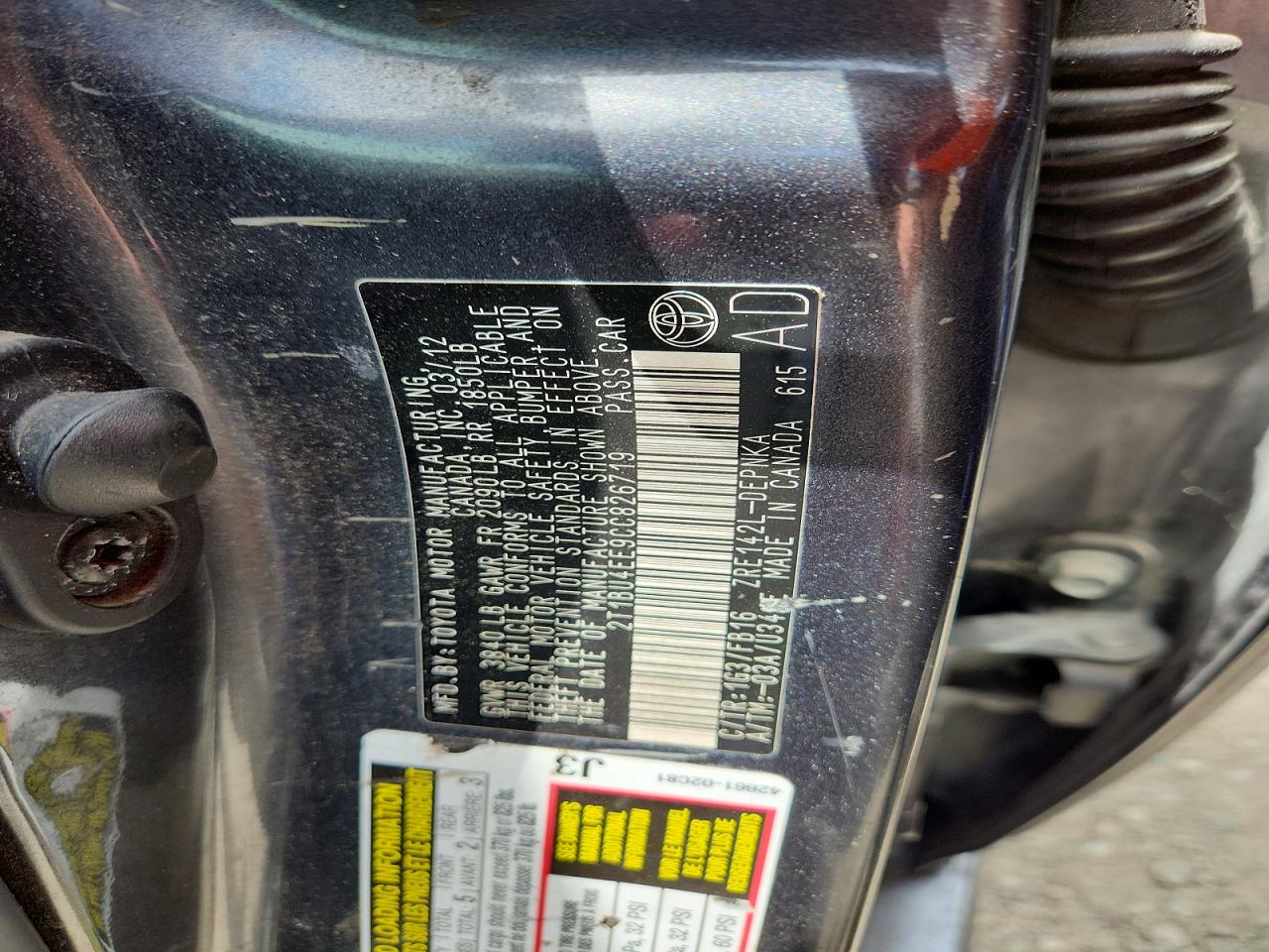 2012 Toyota Camry Gray vin: 2T1BU4EE9CC826719