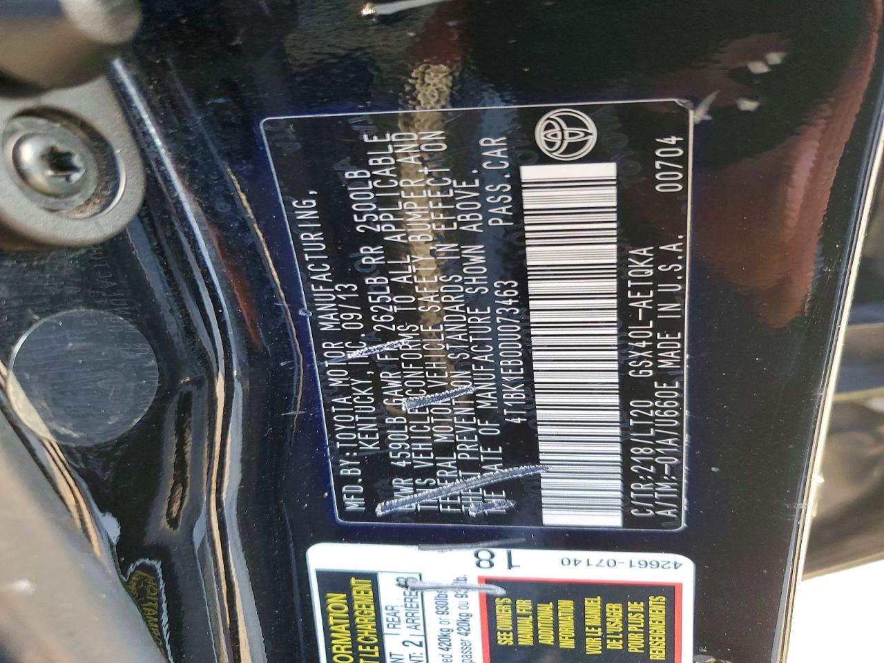 2013 Toyota Avalon Xle Touring Black vin: 4T1BK1EB0DU073463