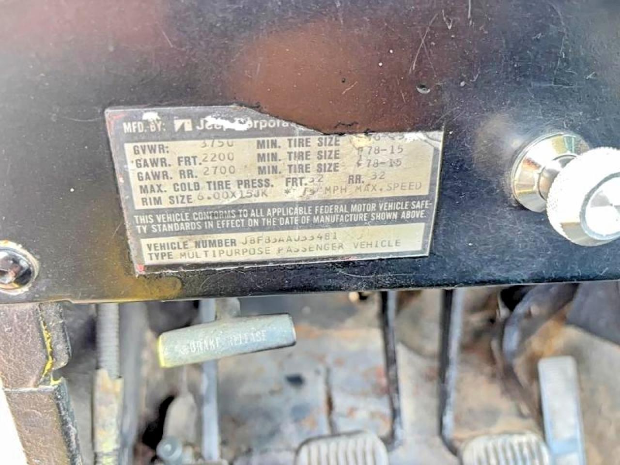 1978 Jeep Cj5 Yellow vin: J8F83AA033481