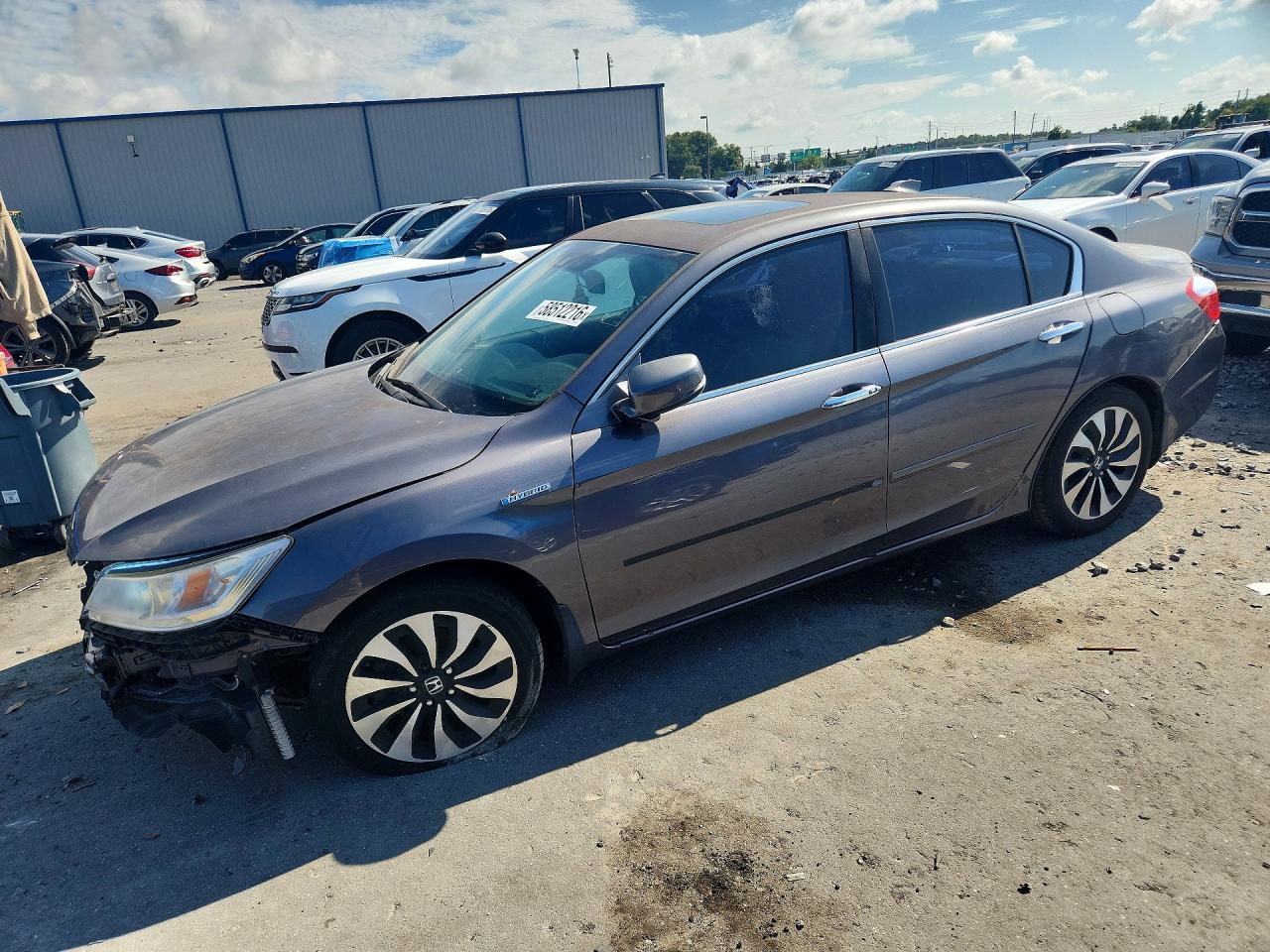 2014 Honda Accord Touring Hybrid Gray vin: 1HGCR6F71EA006984