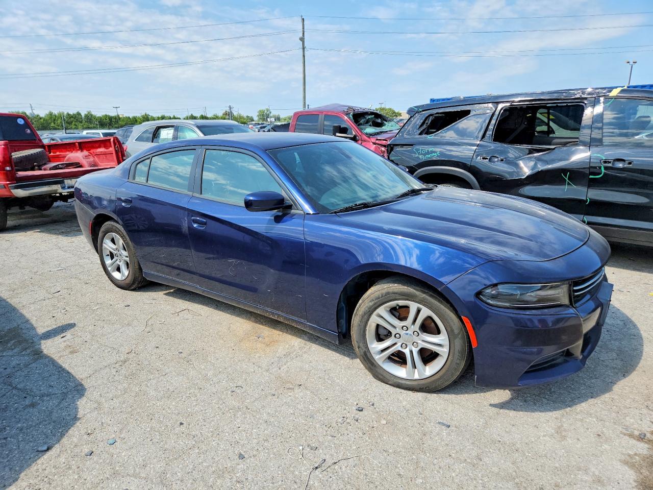 2015 Dodge Charger Se Blue vin: 2C3CDXBG7FH836045