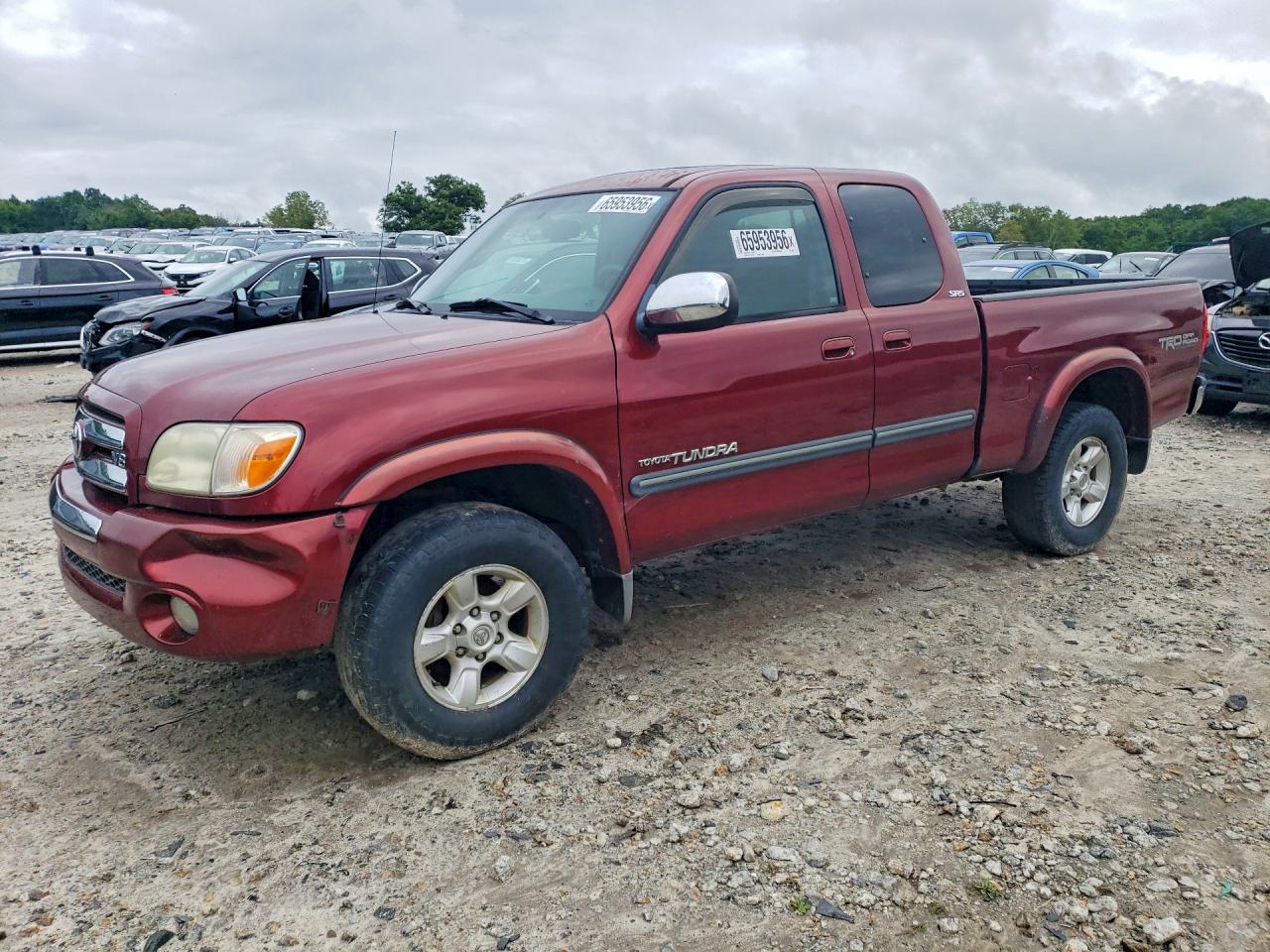 2005 Toyota Tundra Access Cab Sr5 Red vin: 5TBBT44165S461825