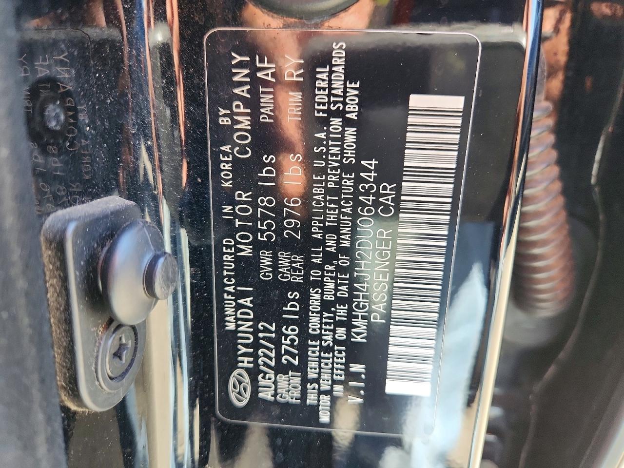 2013 Hyundai Equus Signature Black vin: KMHGH4JH2DU064344