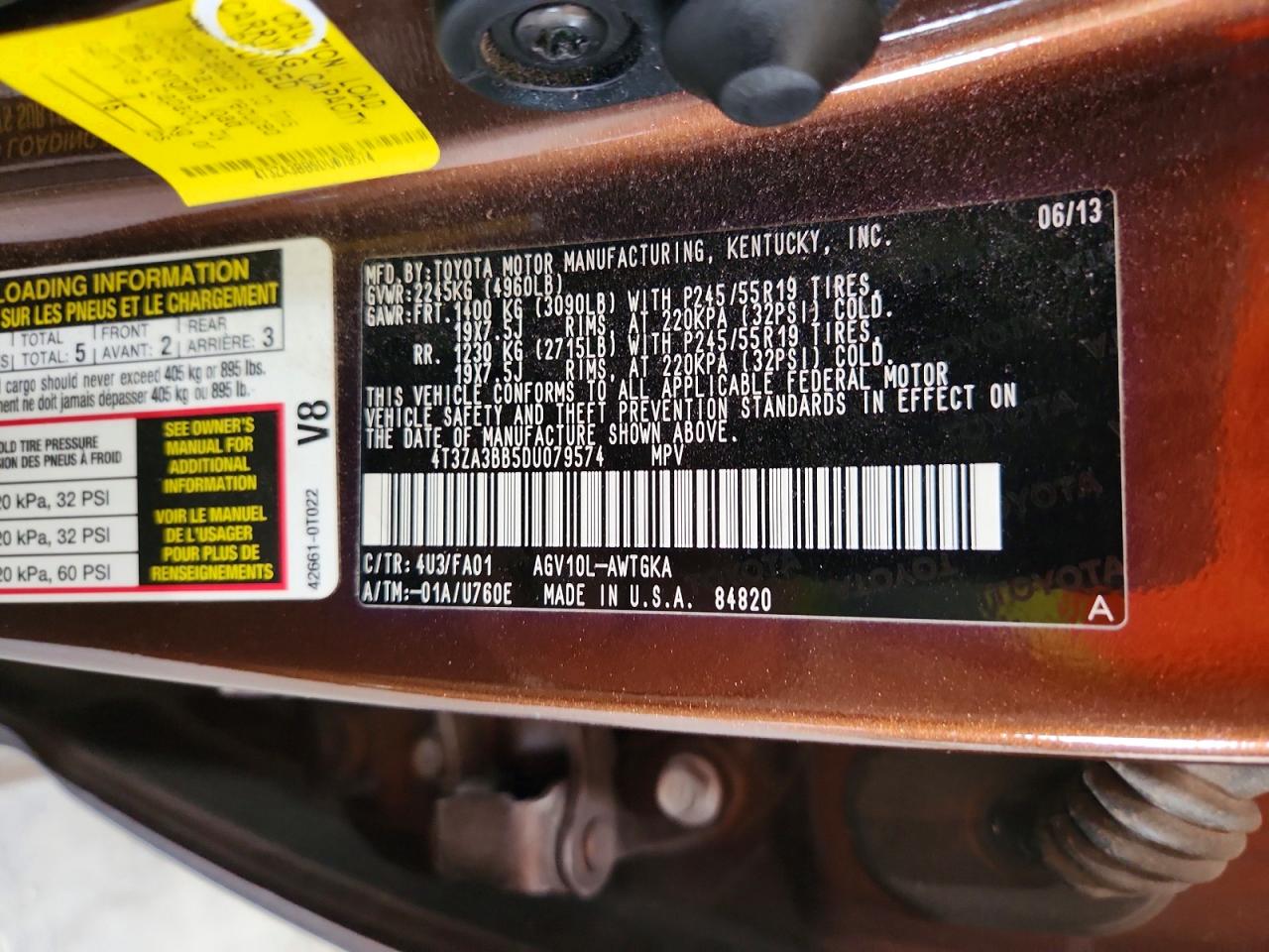 2013 Toyota Venza Le Brown vin: 4T3ZA3BB5DU079574