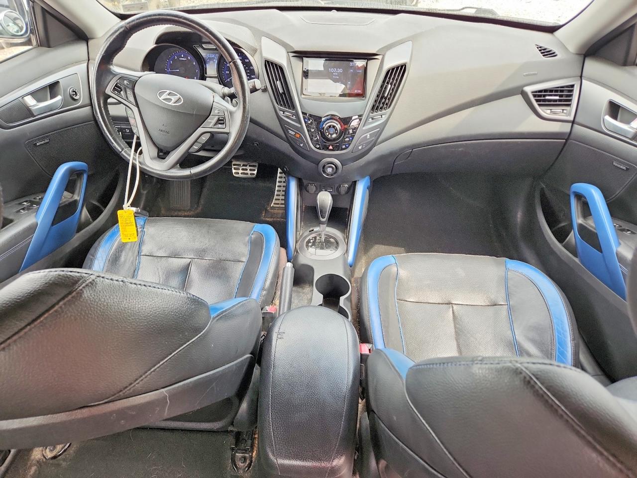 2013 Hyundai Veloster Turbo Black vin: KMHTC6AE8DU126117