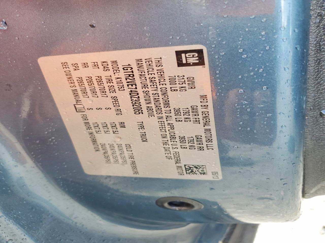 2013 Gmc Sierra K1500 Sle Blue vin: 1GTR2VE74DZ392065