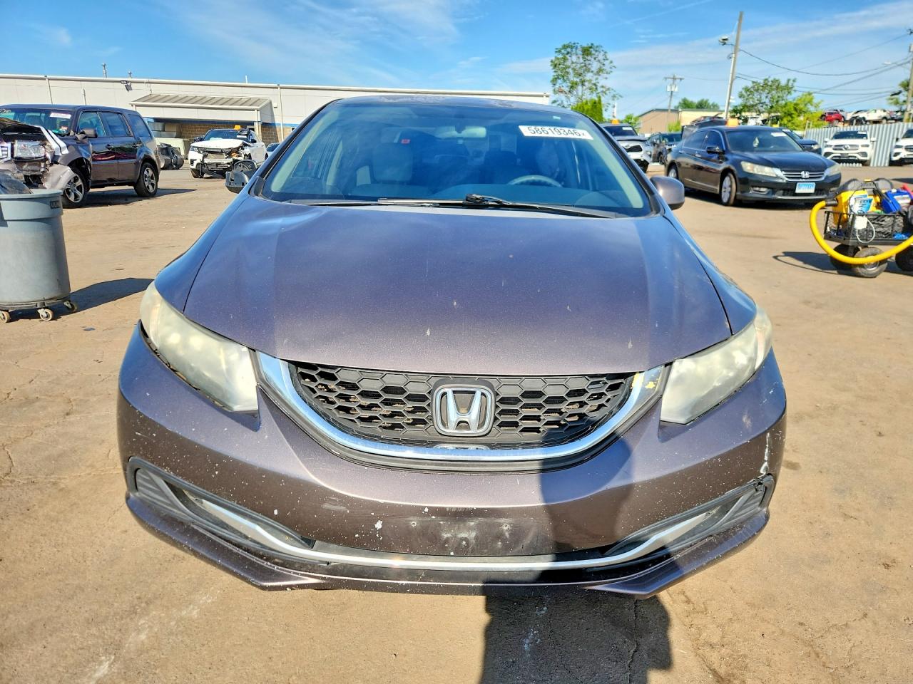 2013 Honda Civic Lx Gray vin: 2HGFB2F54DH563039