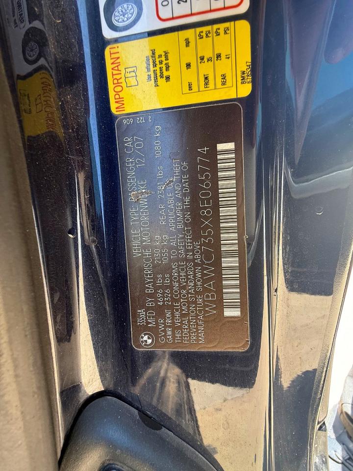 2008 Bmw 335 Xi Blue vin: WBAWC735X8E065774